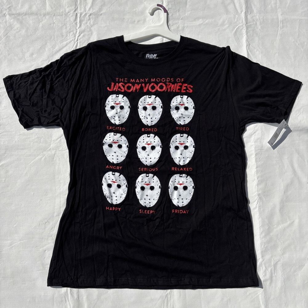 Friday The 13th Jason Voorhees Moods Mask Tee Shirt Halloween New